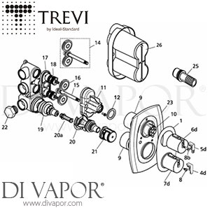 Trevi Outline Built-In A3700 Shower Spare Parts - IDL DV 400